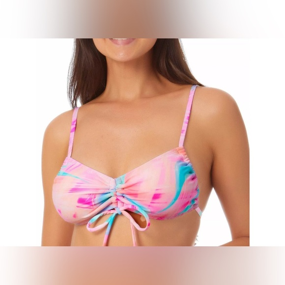 California Waves Other - NWT California Waves Pink Cinch-Front Strappy Bikini Top